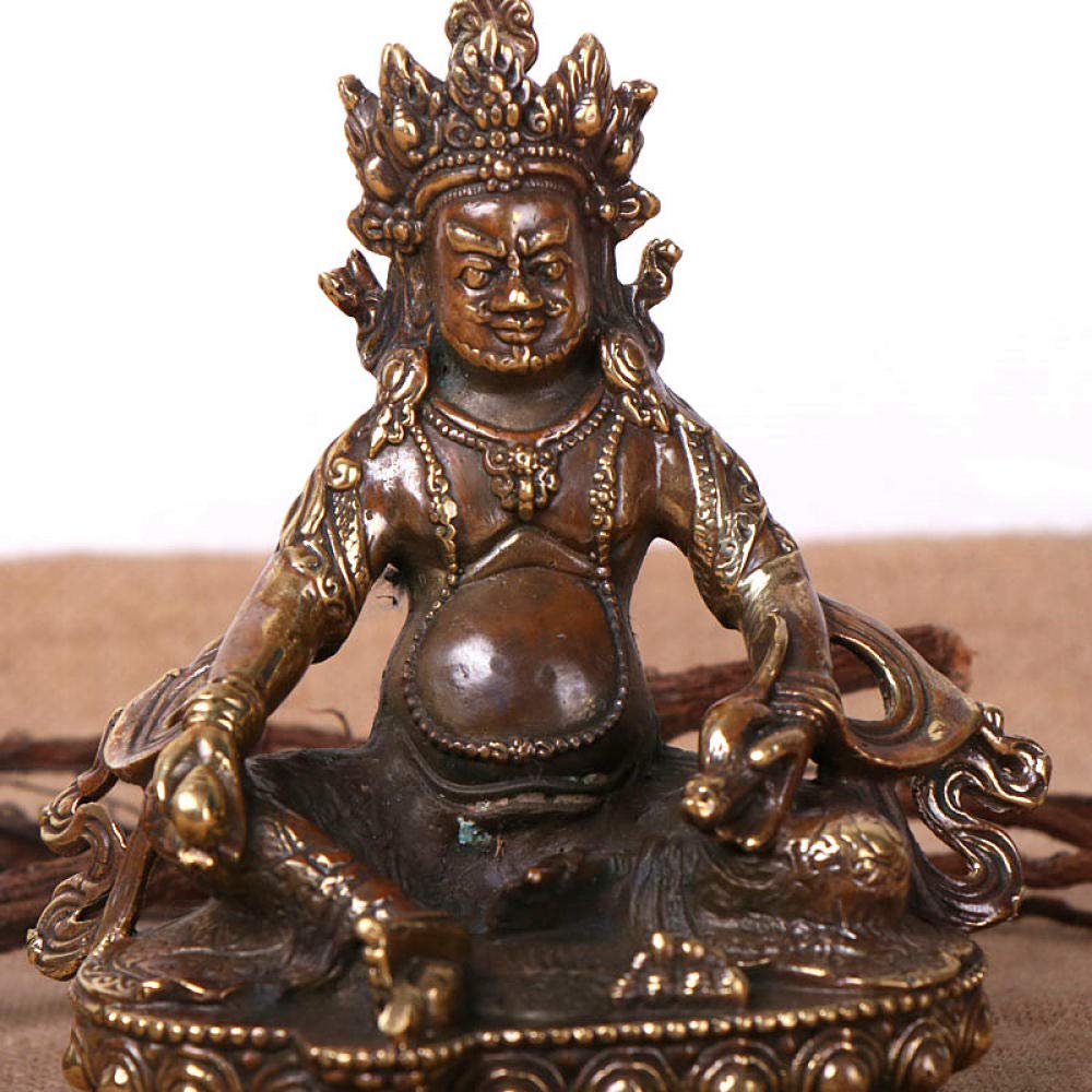Estatua de Buda de latón Escultura Metal Sala de Estudio Decoración Artesanía Regalo-A_12 * 7 * 14 CM