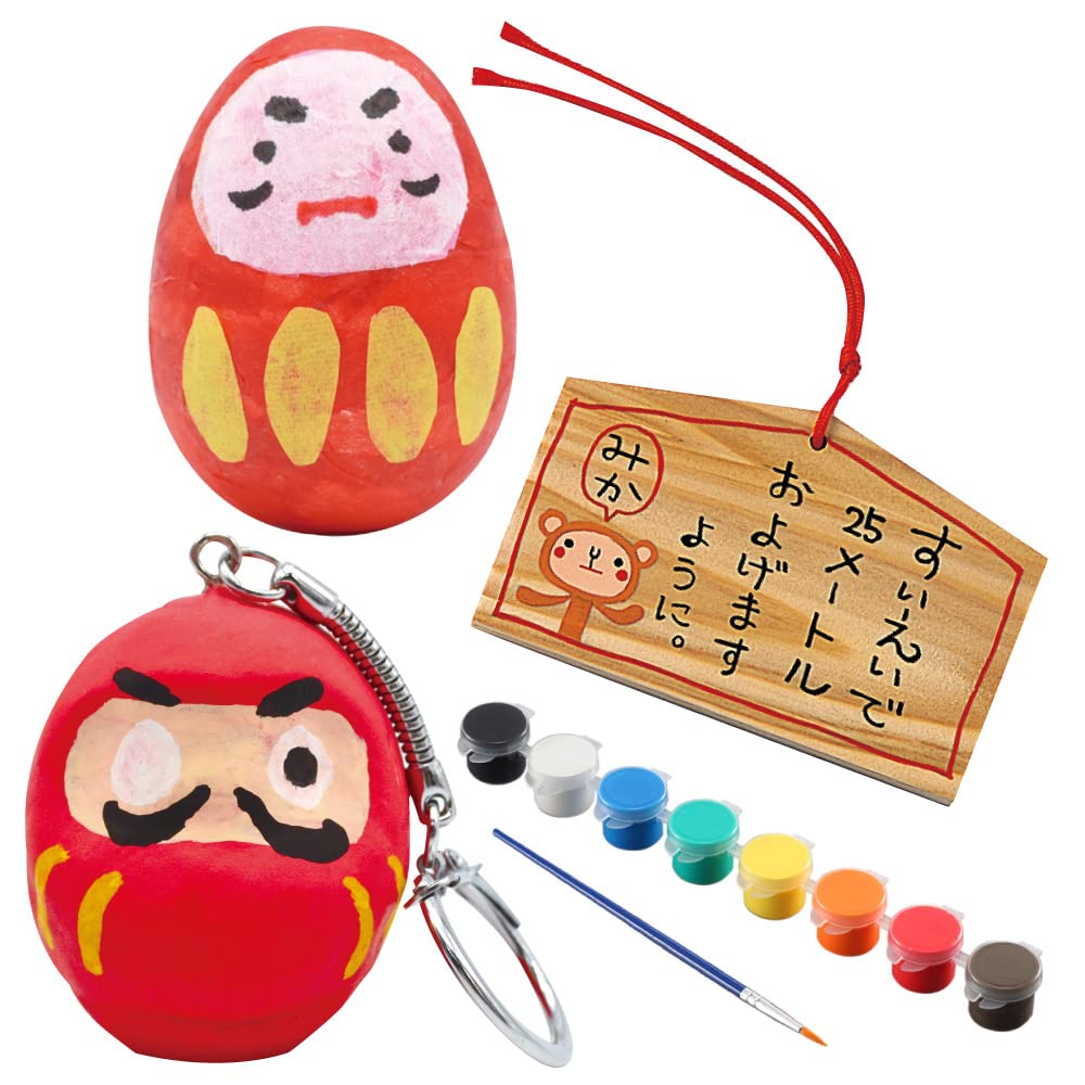 Amazon.co.jp: 冬の工作キット(お正月編) 絵馬 おきあがりこぼし