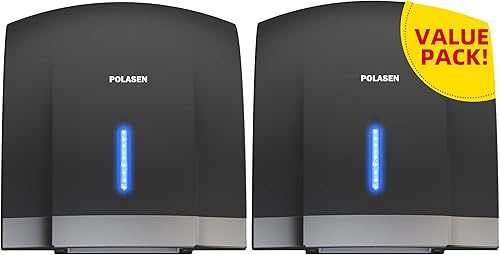 Secadores de manos para baños, color negro, paquete de 2 con enchufe de 2 pines, 110 V, limpiaparabrisas automático compacto de alta velocidad