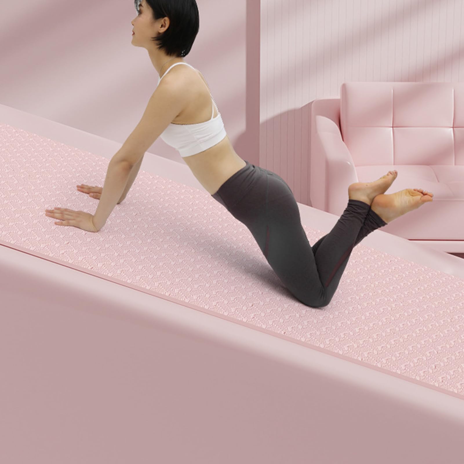 Tappetino da yoga pieghevole – 72,05 x 24 x 0,1 pollici, tappetino da ginnastica leggero | Accessori per l'allenamento a piedi nudi portatili per uomini e donne, yoga, pilates, stretching, allenamento
