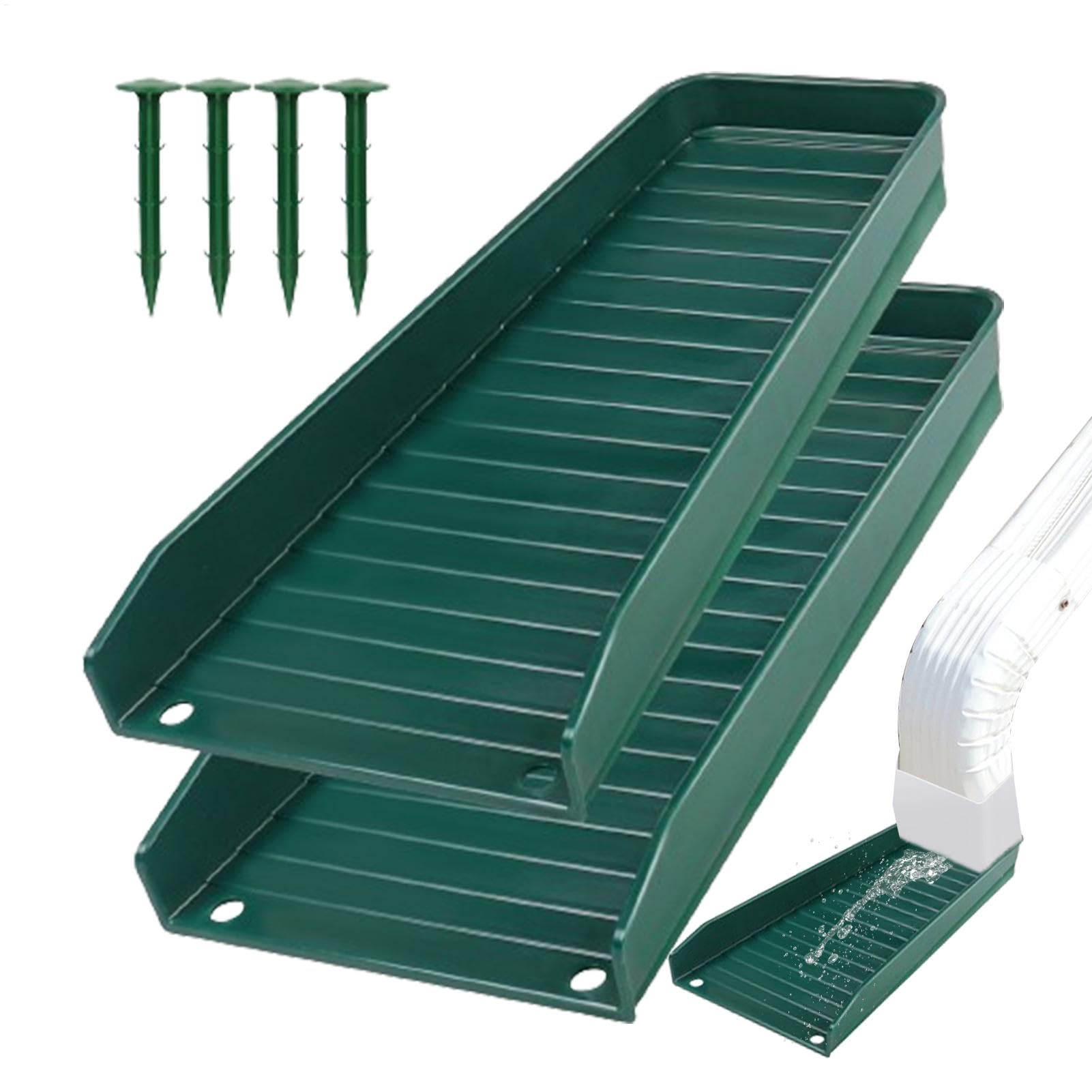 Gutter Splash Guard - downspout splash block,Water Drainage Diverter Down Spout Extender | 2pcs Gutter Drain Diverter to Prevent Soil Erosion for House Foundation Ground Protection