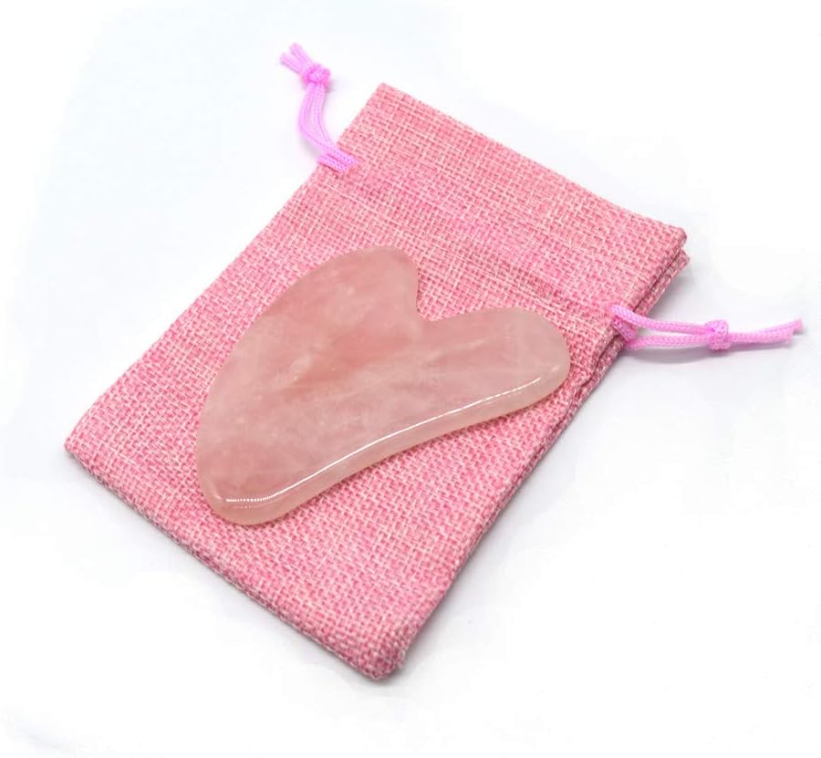 Guasha Massage Tool,Rose Crystal Guasha Board,Scraping Massage Tool, Hand Made Gua Sha Board,Ultra Smooth Edge Natural Rose Quartz Guasha Gua Sha Scraping Massage Tool