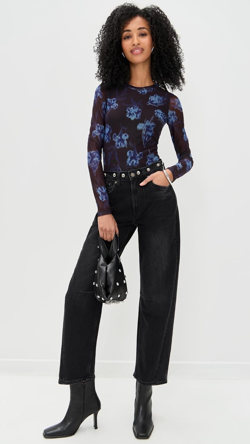 rag & bone Women's Yana Printed Mesh Long Sleeve Tee - Image 3