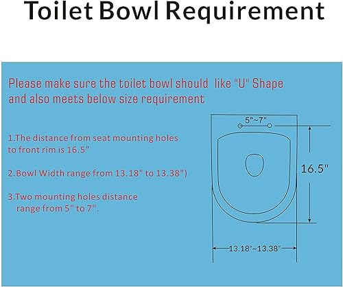 Miniatura 5 de Asiento de inodoro pequeño y compacto en forma de U para kit de repuesto WinZo WZ5079N, piezas de montaje superior de cierre suave, SEAT79N