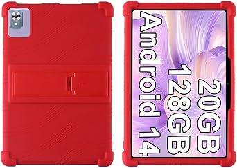 Silicone Case for 10.1 inch Android Tablet case,Soft Friendly Cover for Android 15 Tablet 10 inch 2025,Case for ROWT A10 Tablet 10.1,for SVITOO/BYYBUO/KADYBE 10.1 inch Red