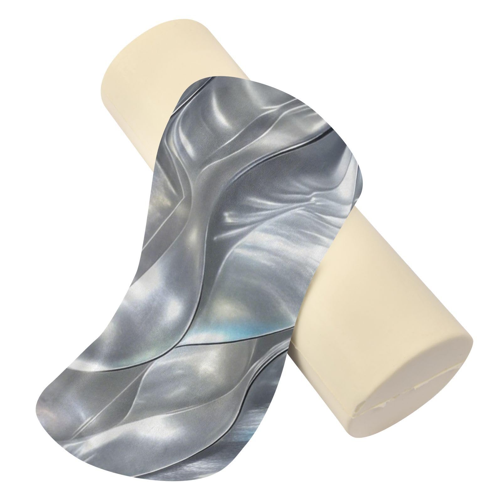 EtherSpher Silver Shell Decorative Cylindrical Pillow Covers with Zipper Small Cylinder Pillow Massage Table Cushion Pad Foam Bed Back Support almohada Redonda para Cuello