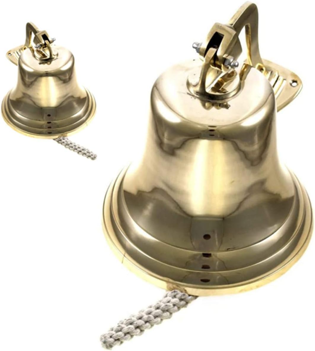 Wall Hanging Brass Polished Nautical Mounting Ship Bell 8" Rustic Vintage Home Decor Gifts