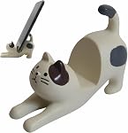 Cartoon Bread Bear Cell Phone Stand for Desk, Cute Statue Phone Holder for Lovely Women Girls, Desktop Animal Figurine Mount for iPhone iPad Office Tablet Accessories Gifts - Brown