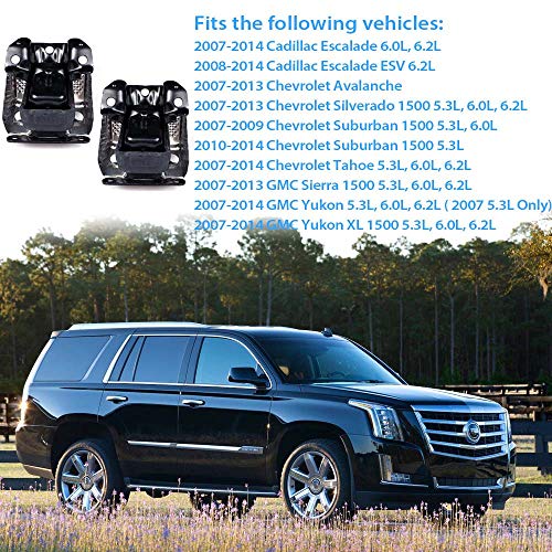 Mangos Compatibleu Front Engine Motor Mount A5365 15854941 15854939 2007-2014 Cadillac Escalade, Chevy Silverado, Suburban, Tahoe, Gmc Sierra, Yukon - Right And Left With Heat Shield 2Pc Set #TOP2