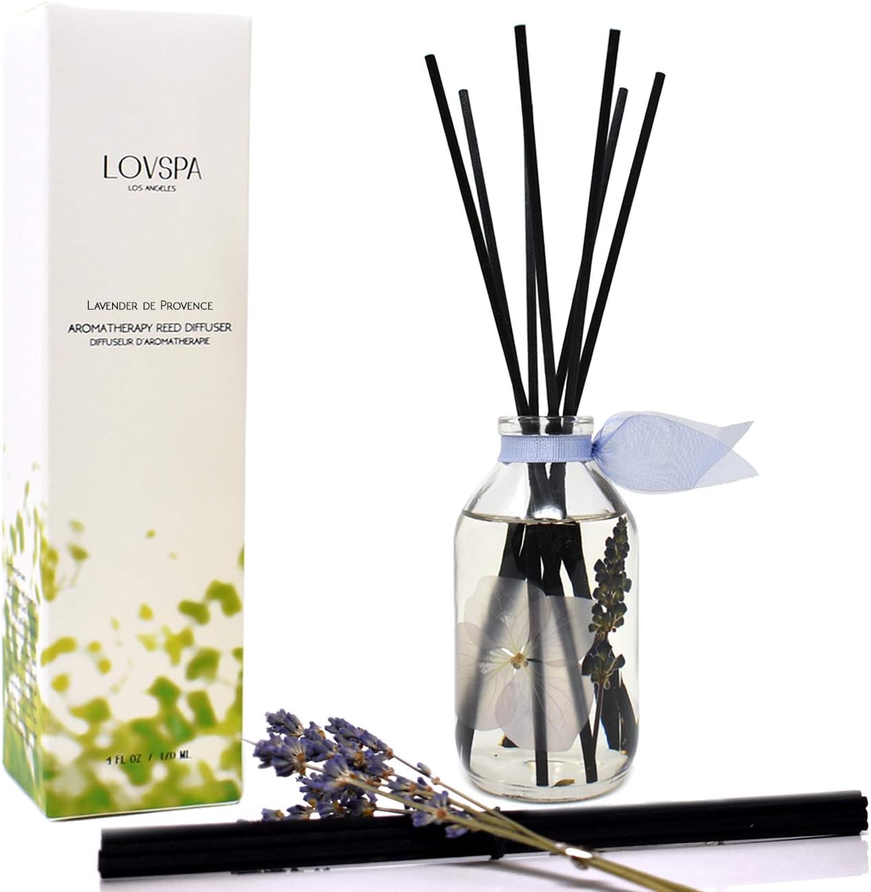 LOVSPA Reed Diffuser Set, Lavender De Provence Scented Oil Diffuser with Sticks, Home Fragrance Accessories for Bathroom Shelf Decor, Aroma Diffusers for Home or Office Desk, USA Made - Image 5