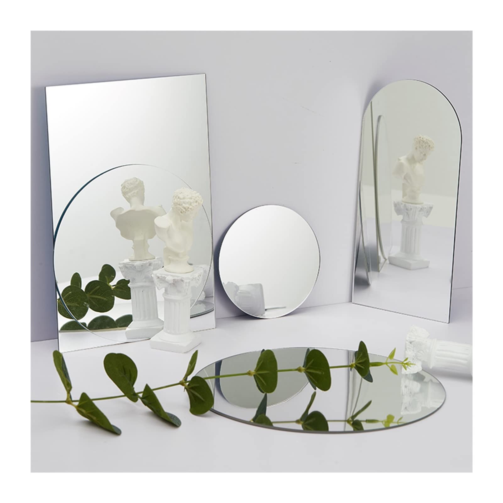 5 Pcs Photo Props, Acrylic Mirror Reflection Board, Photography Boutique Jewelry Cosmetic Crafts Posing Props, Table Top Geometric Shape Background Ornaments (Color : Clear)