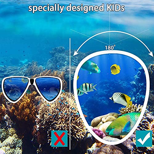 Hieha Snorkel Mask Full Face for Kids - Newly Released Ant-Fogging Anti-Leak Snorkeling Set with Detachable Camera Mount & Dive Mask Safety Breathing System Dry Top Set Foldable Diving-Green - Thumbnail 4
