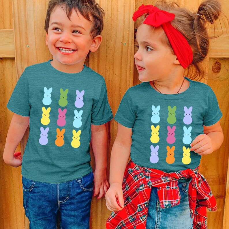 Image of Easter Shirt Toddler Boys Girls Funny Bunny Graphic Tee Kids Easter Rabbit Short Sleeve Gift Tops