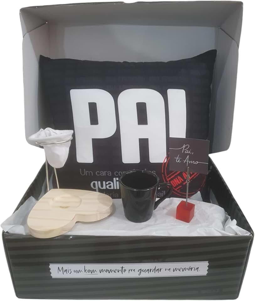 Kit Presente Melhor Pai Do Mundo Almofada Caneca Dia Dos Pai (Preto)