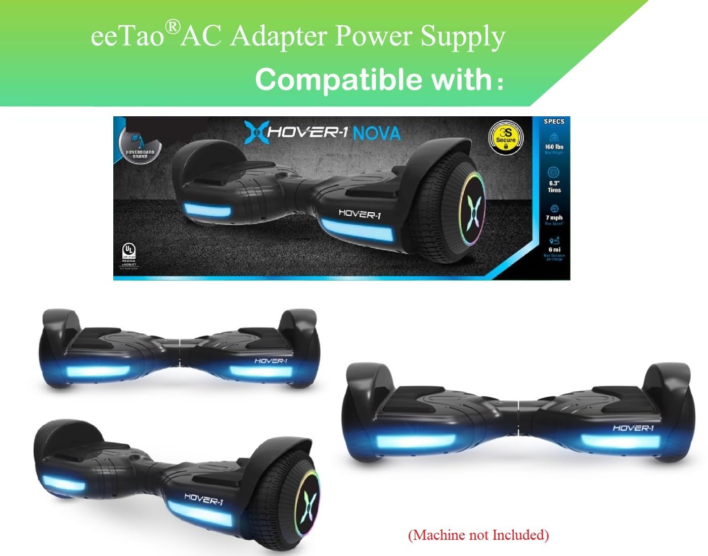 eeTao 4-Prong 29.4V (Not Fit for 42V) Charger Compatible with Nova H1-NVA-BLK DSA-NVA-BF20 H1-NVA H1NVA DSA-NVABF20 25.2VDC 4Ah 25.2V Li-ion Battery FY0422941000 29.4VDC 1A Power Supply Cord Cable