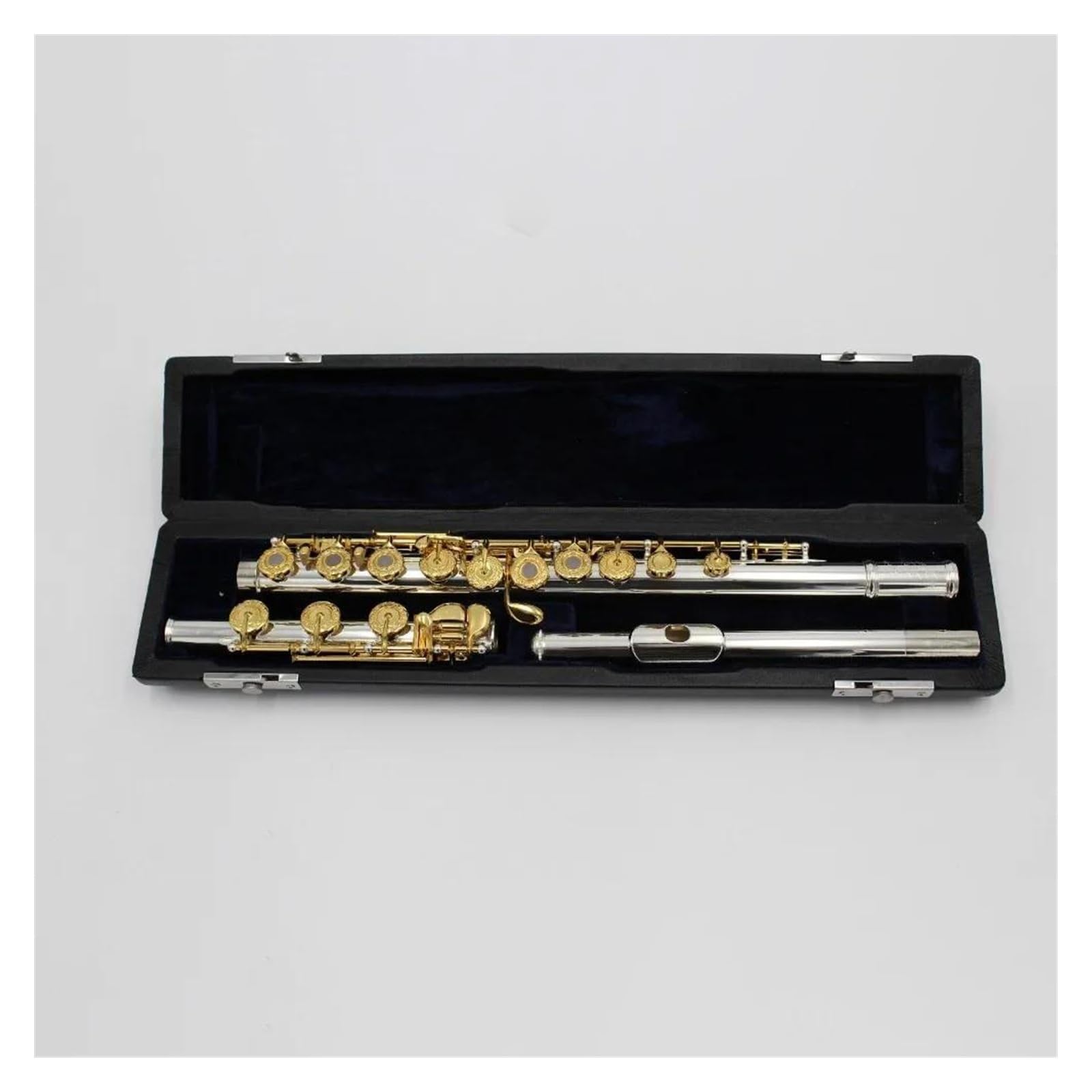 Professionale Flauto Traverso Flauto A Chiave C Placcato Argento Con Piede B A 17 Fori Sfalsati Con Chiavi Francesi Placcate In Oro