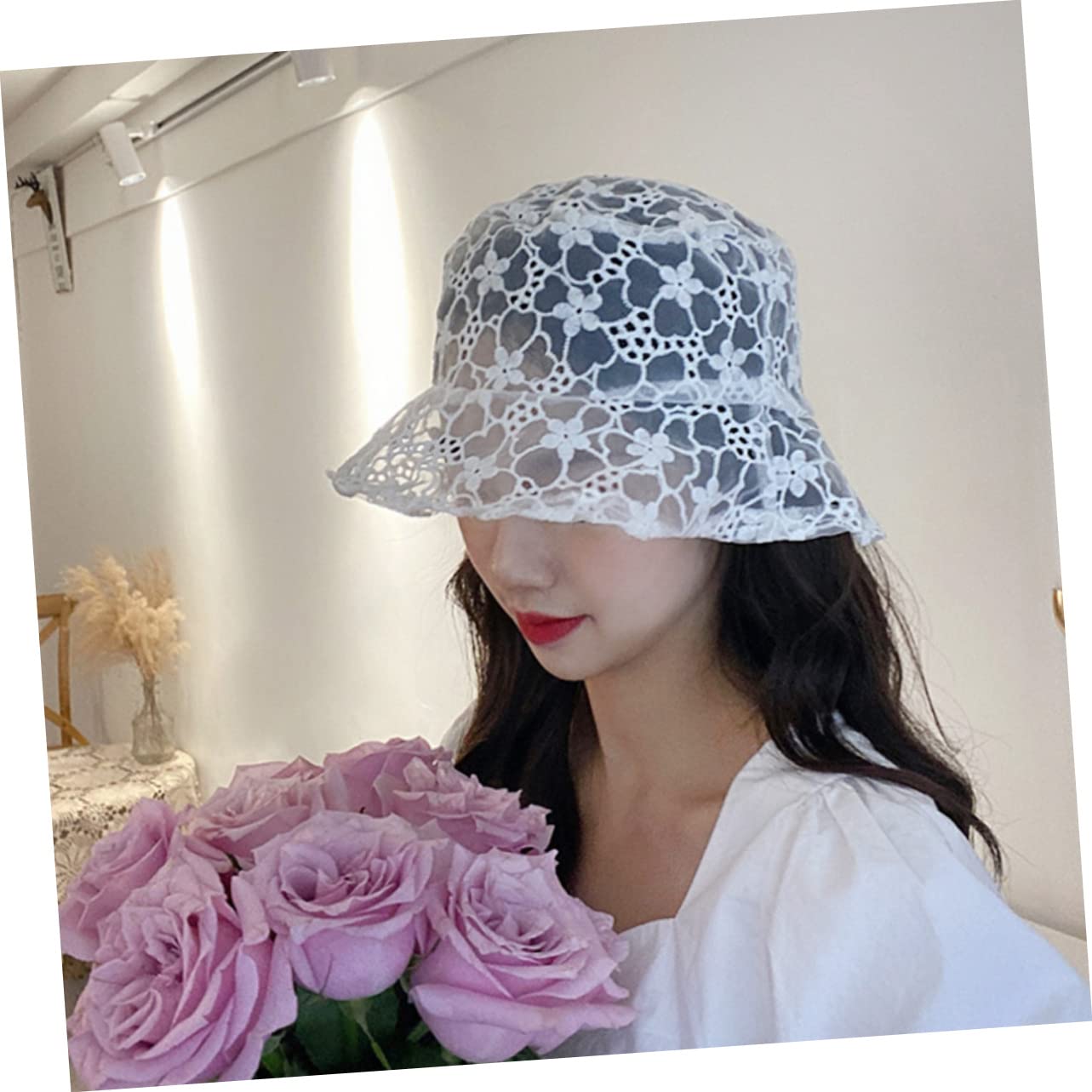Fischerhut damenmützen frauenmützen strandloege Outdoorhut sonnenpflege Women's Hats & caps Sunburn Damen Sonnenhut Sonnenschutz Sonnenhut für Erwachsene UV-Schutz-Hut Weiß