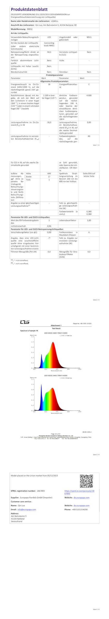 LQWELL® Lampa Sufitowa LED, Wodoodporna Lampa Łazienkowa IP44 Okrągła Płaska 18W 4000K 1980lm Cienka Do Salonu Łazienka Sypialnia Kuchnia Piwnica Biuro, 220 * 24mm