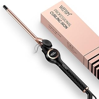 WEEYUM 3/8 Inch Small Curling Iron, 9mm Curling Wand for Short Long Hair, Thin Curling Iron Ceramic Tourmaline Barrel