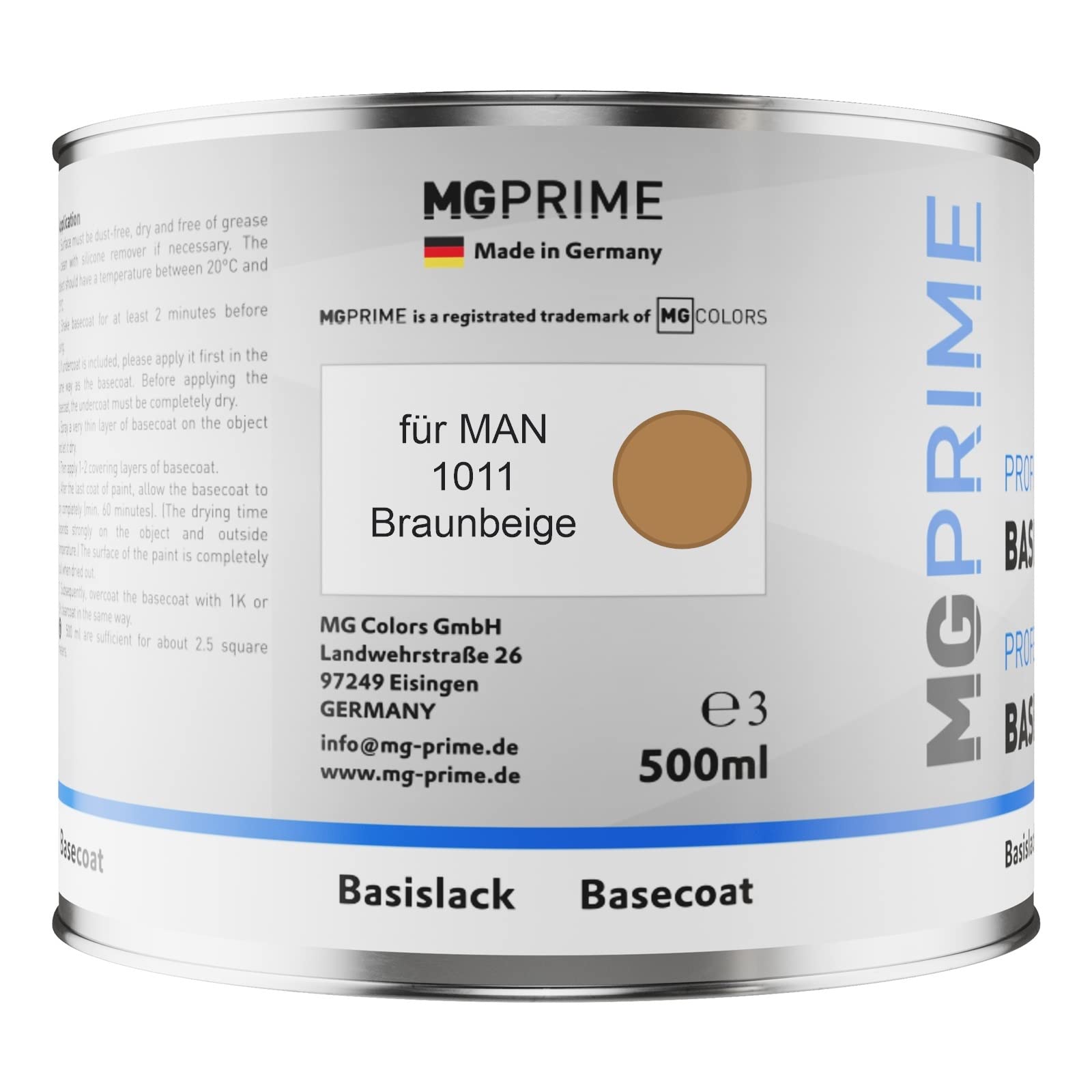 MG PRIME Kit pots de Peinture voiture pour MAN 1011 Braunbeige 1,25L