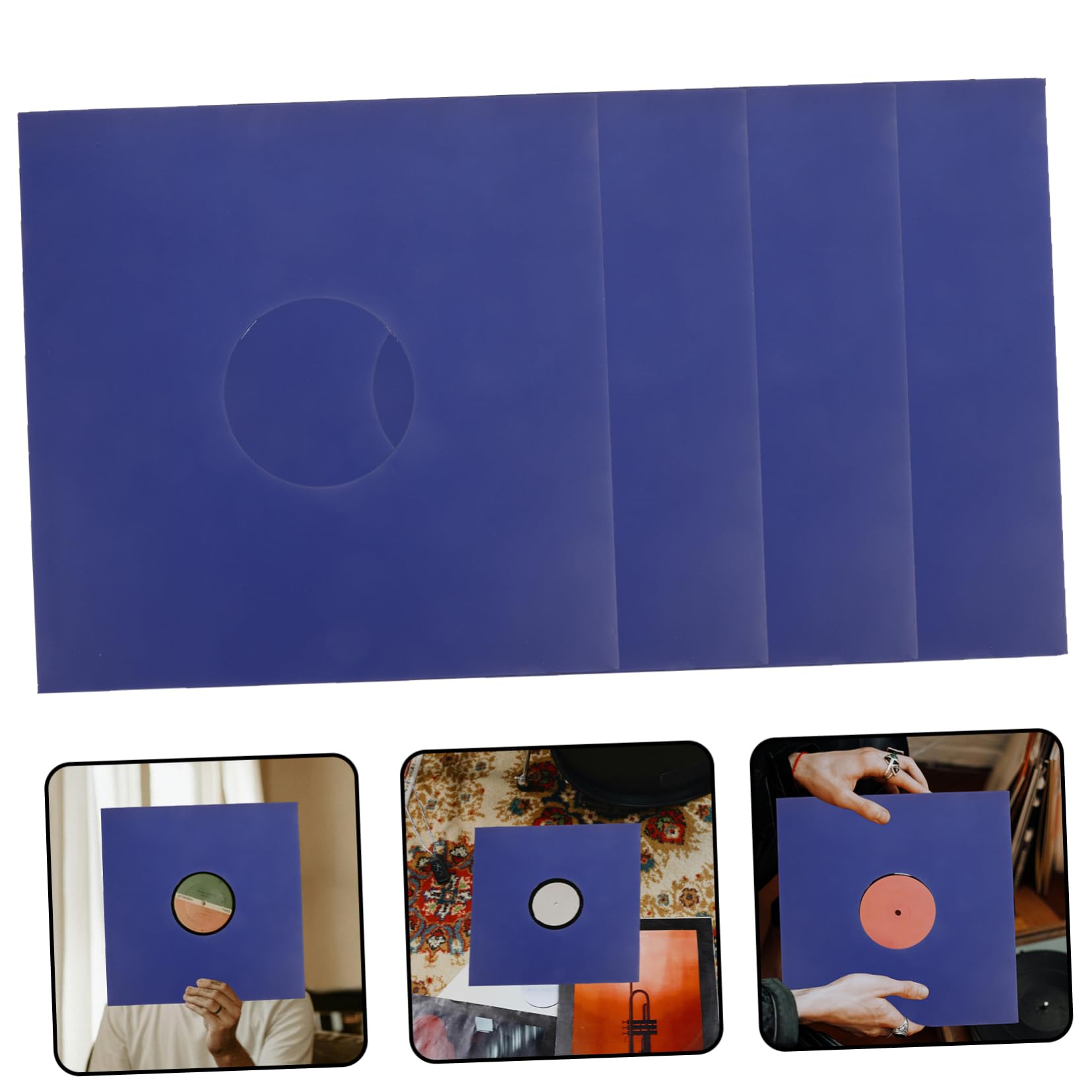 Alasum Busta Protettiva per Dischi in Vinile 12 Pollici in Carta Kraft Blu | Confezione da 10 Pezzi, Copertina Esterna per Dischi, Formato Sostitutivo, Protezione Antipolvere per Album