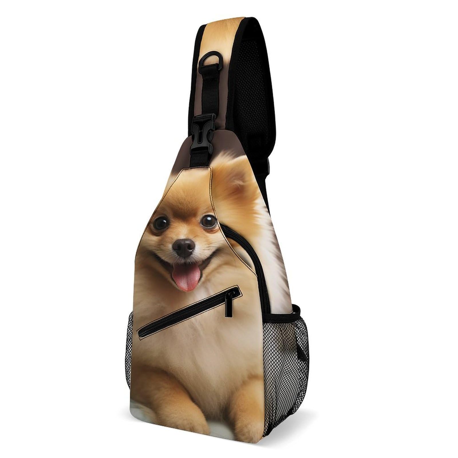 Sac à bandoulière étanche avec imprimé croisé Poméranie et sangle ajustable