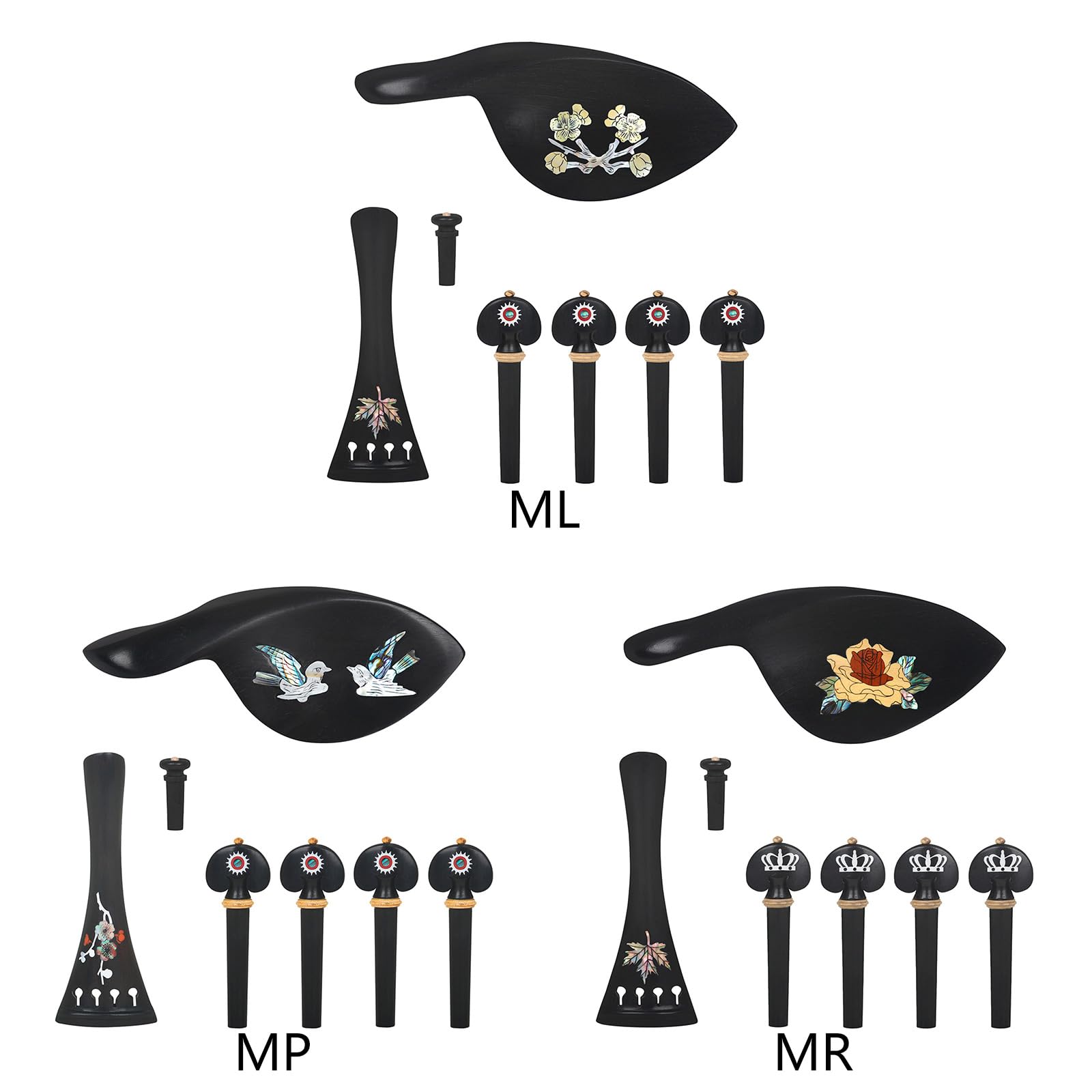 Set di Accessori Violino, Giuggiola Legno Parti per Violino 4/4 con