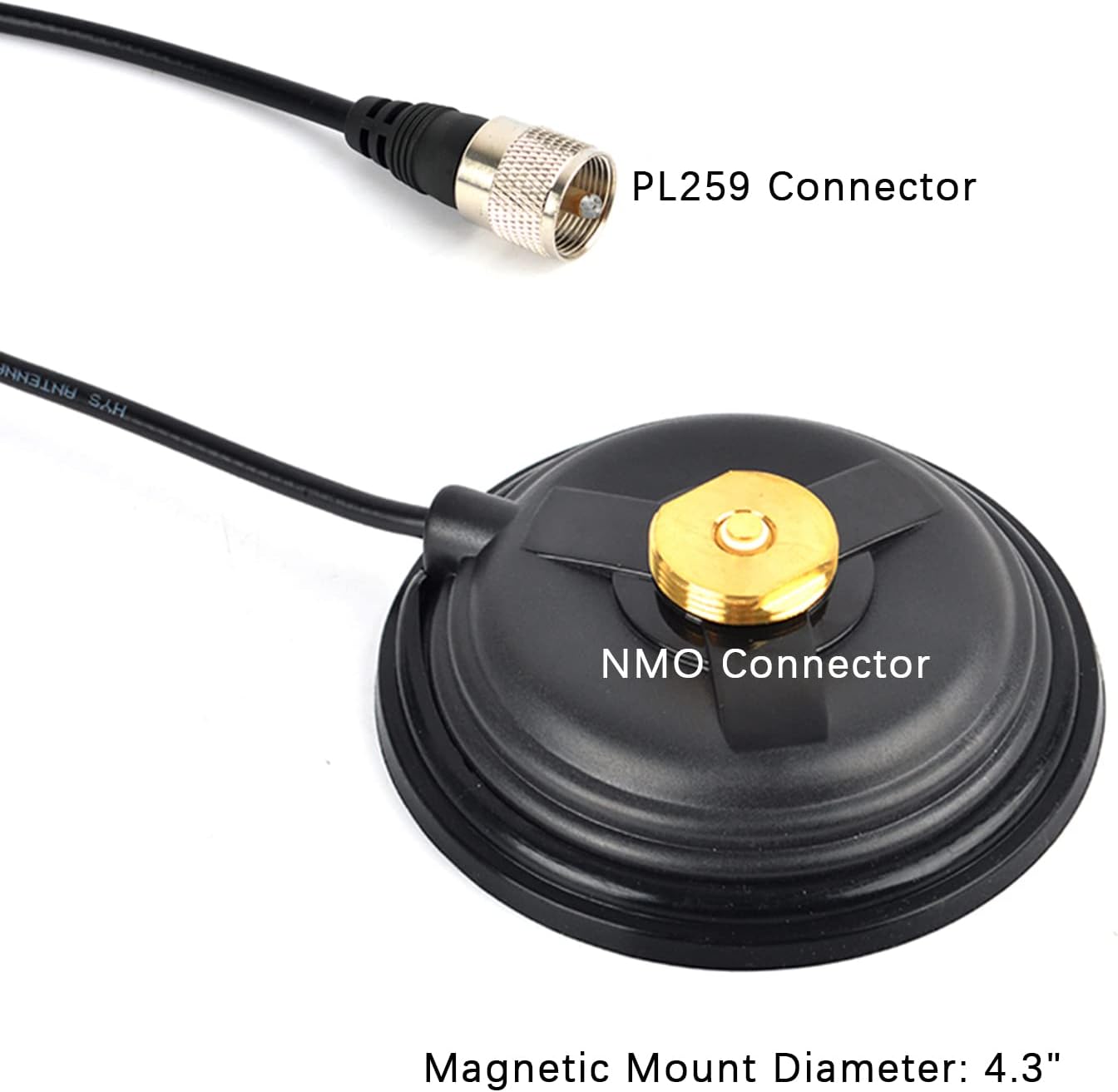 TWAYRDIO Dual Band NMO Antenna, NMO Magnetic Mount and 16.4ft RG58 Coaxial Cable PL259 Connector for Motorola Midland VHF UHF Two Way Radio Mobile Transceiver