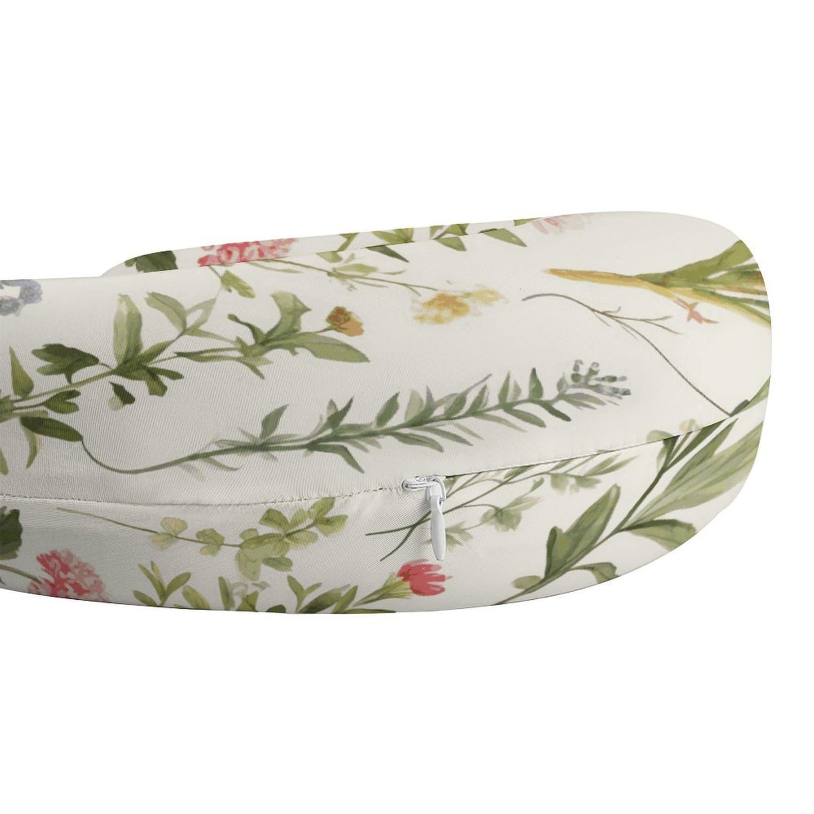 Almohada en forma de U con diseño de acuarelas de hierbas y flores, núcleo de almohada de espuma viscoelástica, cojín, proporciona apoyo para el cuello, almohada de viaje, adecuada para