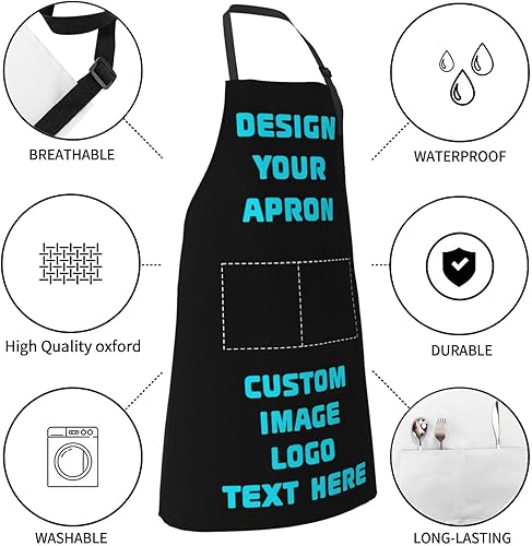 Miniatura 3 de Delantales personalizados para hombres y mujeres, delantales divertidos personalizados, regalo de cumpleaños de Navidad para papá de hija e hijo