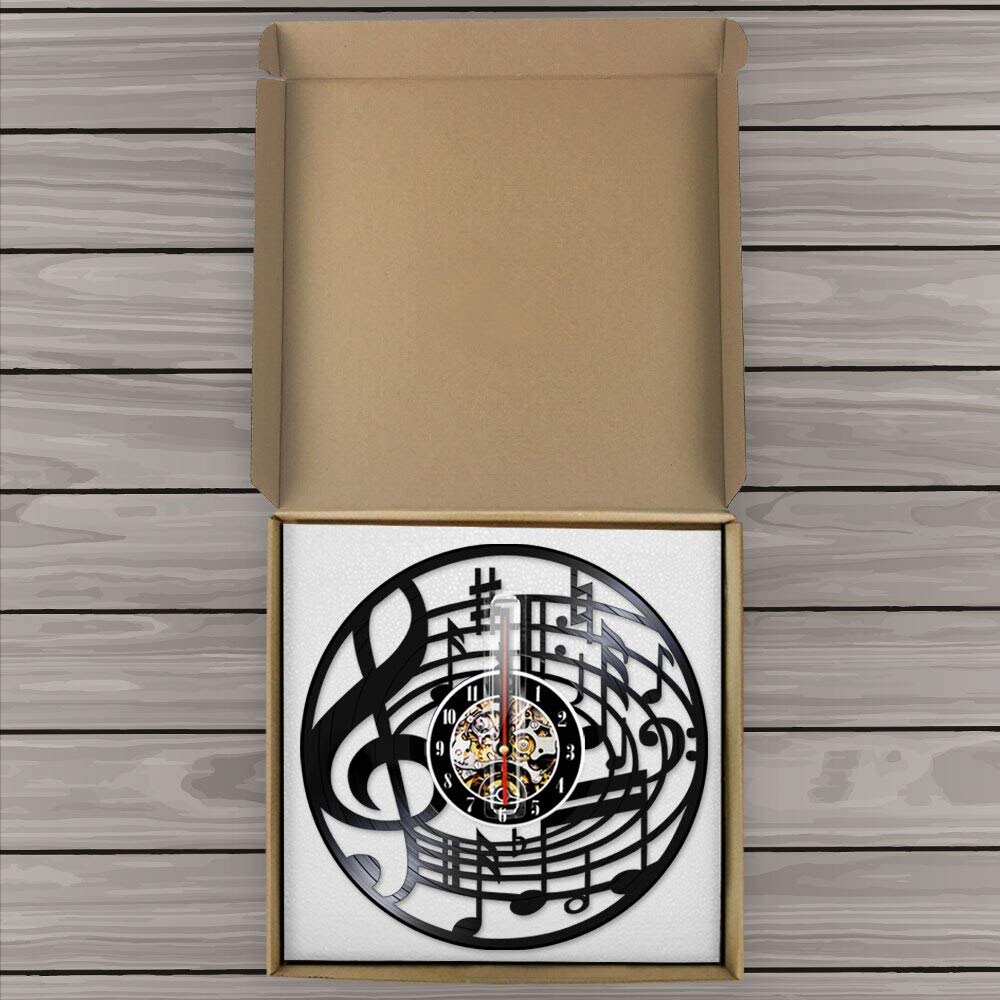 30 cm Note musicali Arte da parete Chiave di violino Disco in vinile Orologio da parete Appeso Spartiti musicali Arte Vintage Orologio Rock n Roll Amante della musica Regalo Regali per la festa dell