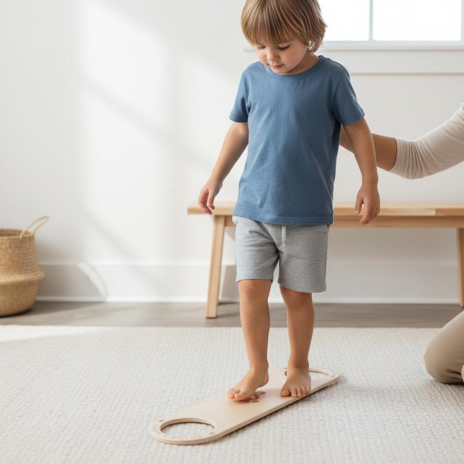 Tavola di Equilibrio per Bambini Tavola, Ponte Di Equilibrio In Legno Con Impronta, Set/Modello Regolare