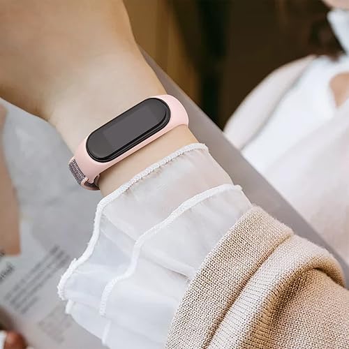 Miniatura 5 de Bandas de nailon para Amazfit Band 5 correas de repuesto para mujeres y hombres, paquete de 2 correas deportivas de nailon suave compatibles con