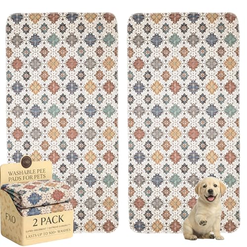 Image of Washable Pee Pads for Dogs,Great Urine Absorbent Reusable Puppy Training Pads,Waterproof,Leak-Proof & Non-Slip Potty Pads for Whelping,Crate,Playpen,Bed.(Colorful Day,36 inchx72 inch)