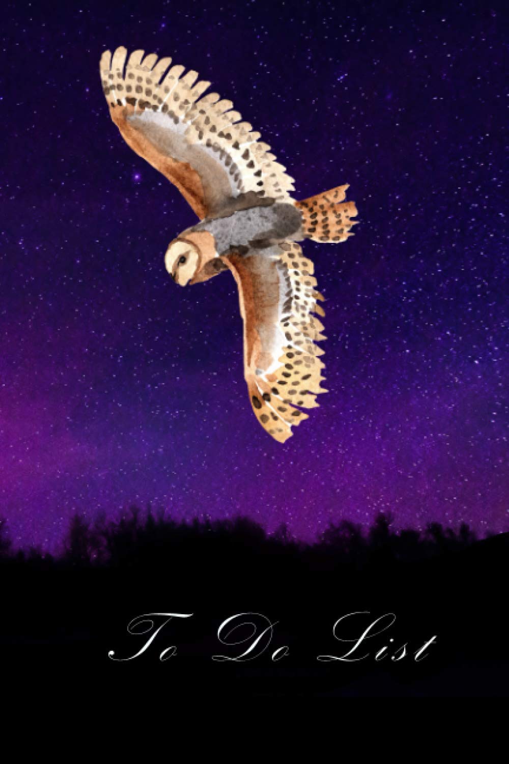 To Do List: Beautiful owl in the night sky todo lists notebook journal
