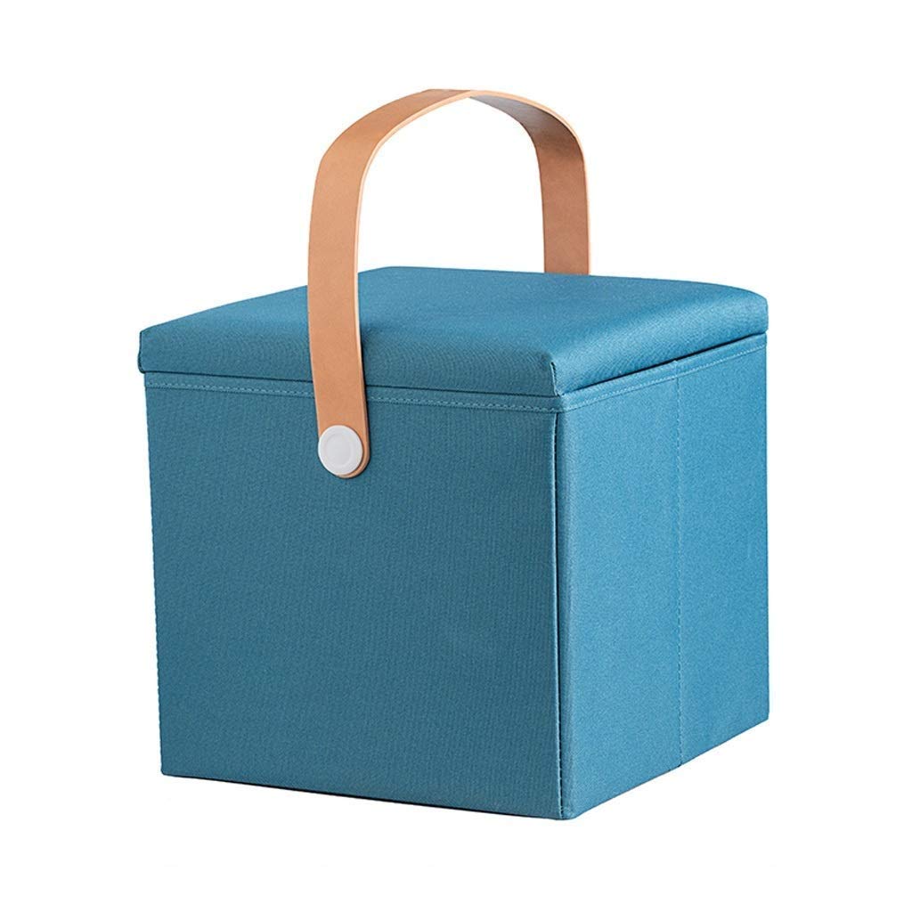 Tabouret de rangement bleu : fini le désordre avec ce pouf en tissu
