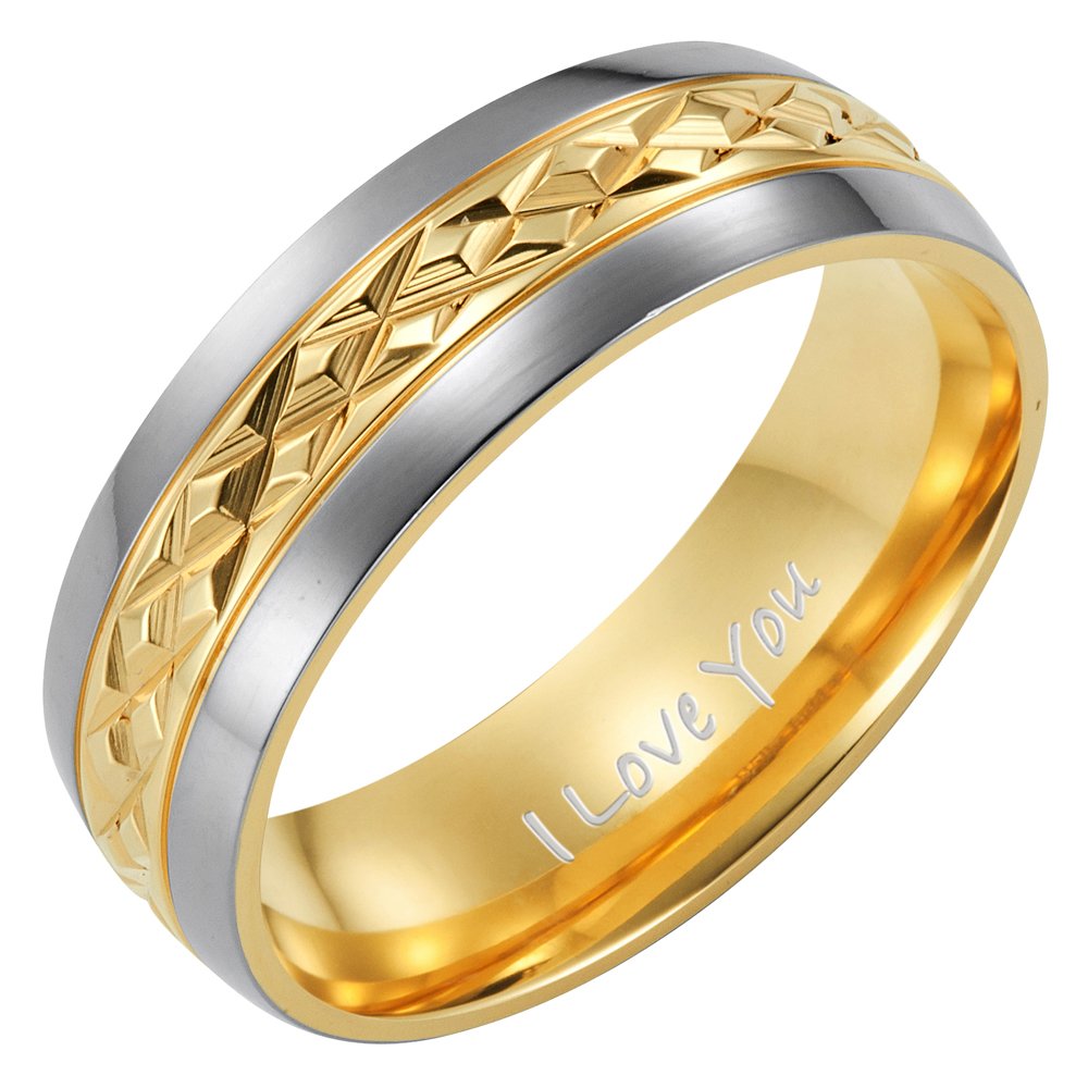 Willis Judd7mm Titanium Ring for Men Engraved I Love You In Wooden Gift Box Wedding Band Ring Mens Engagement Ring Groove Promise Ring Comfort Fit