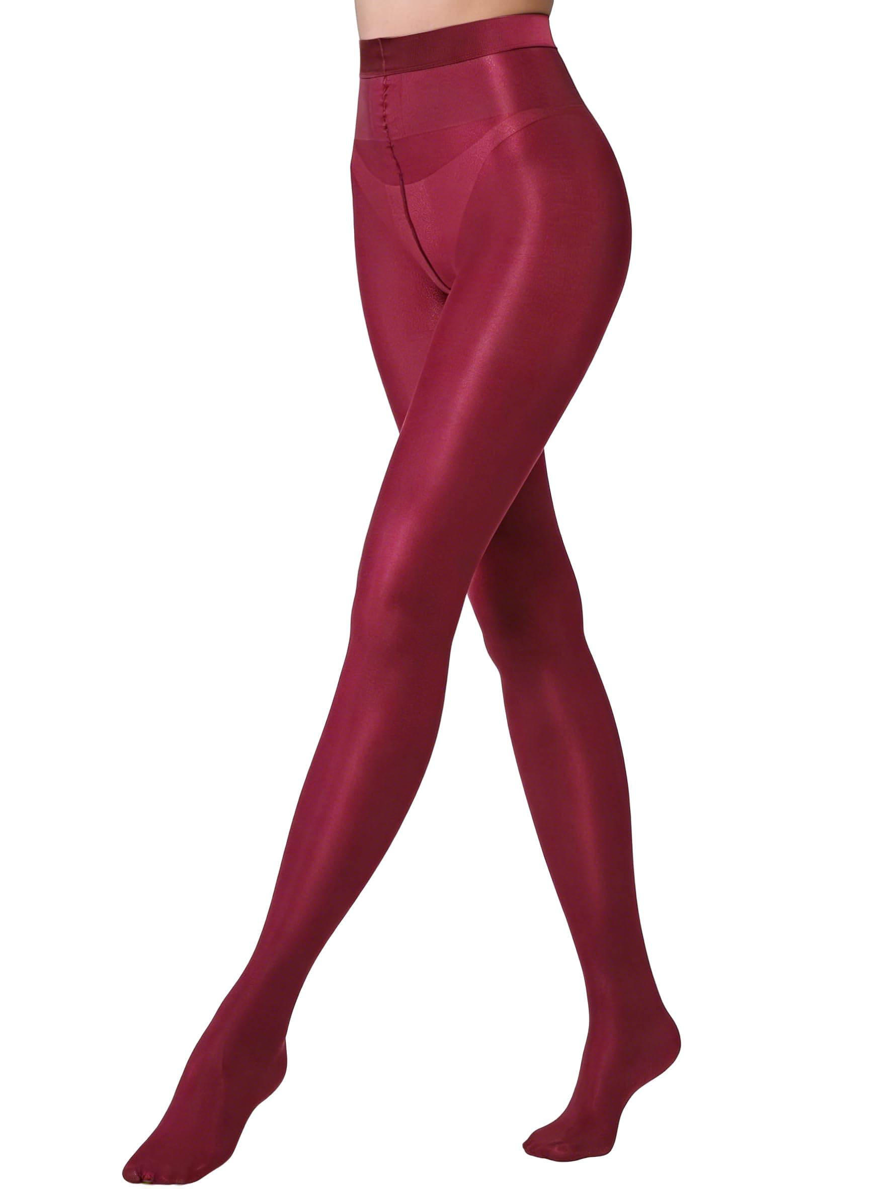 BVWIYDF Shiny Glossy Pantyhose for Women 70D Oil Shine Shaping Dance Tights High Stretch Jazz Tights