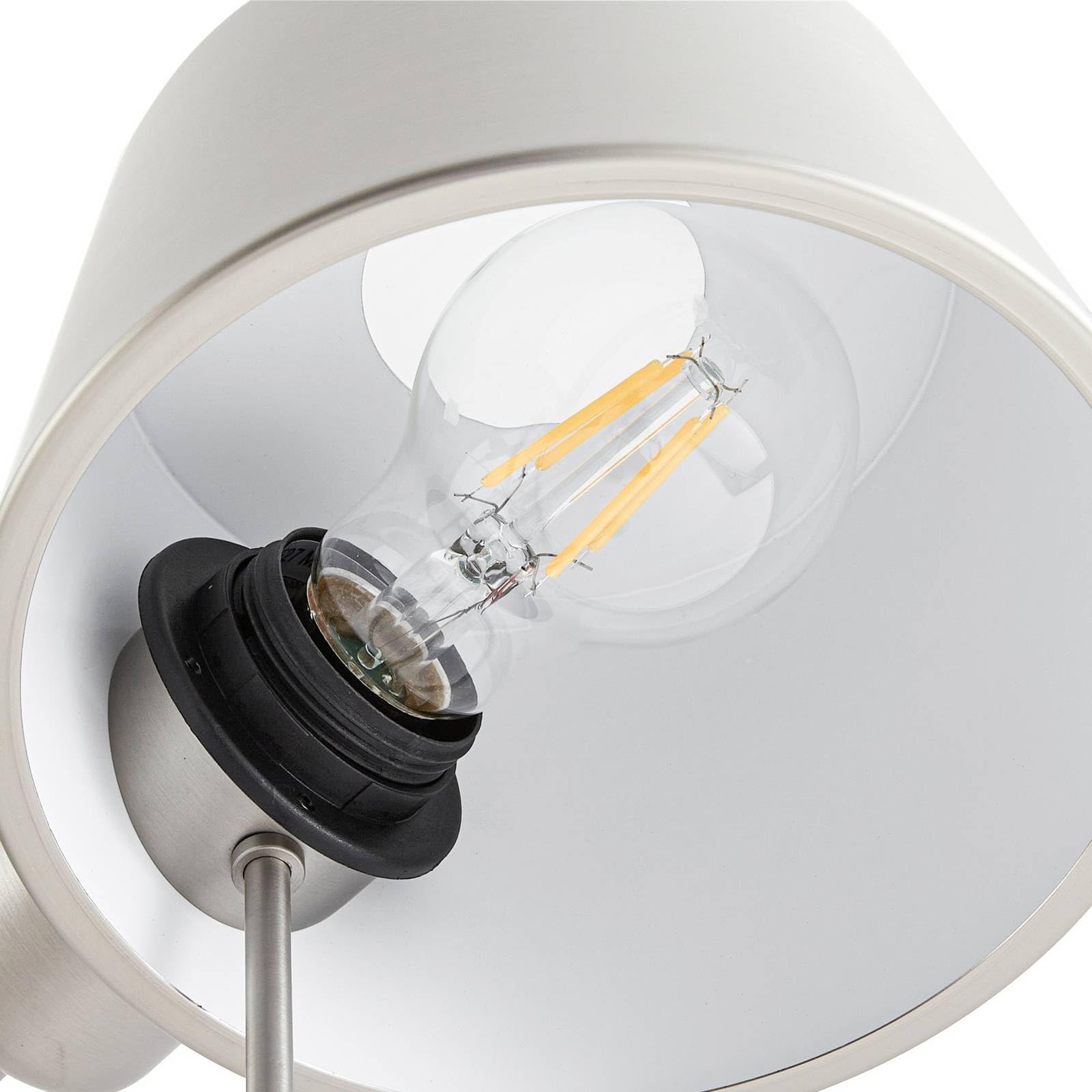 Lucande Tischlampe Silka (Modern) in Alu aus Metall (1 flammig, E27) - Tischleuchte Schreibtischlampe Nachttischlampe Wohnzimmerleuchte