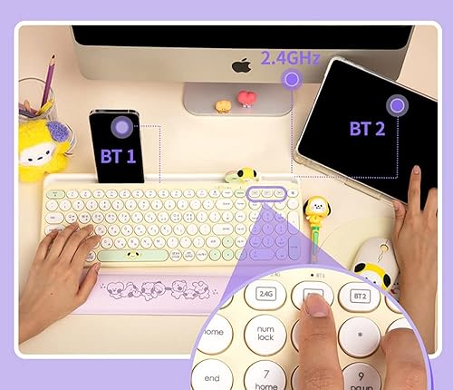 Miniatura 6 de BT21 minini Teclado inalámbrico multiemparejamiento (galleta)
