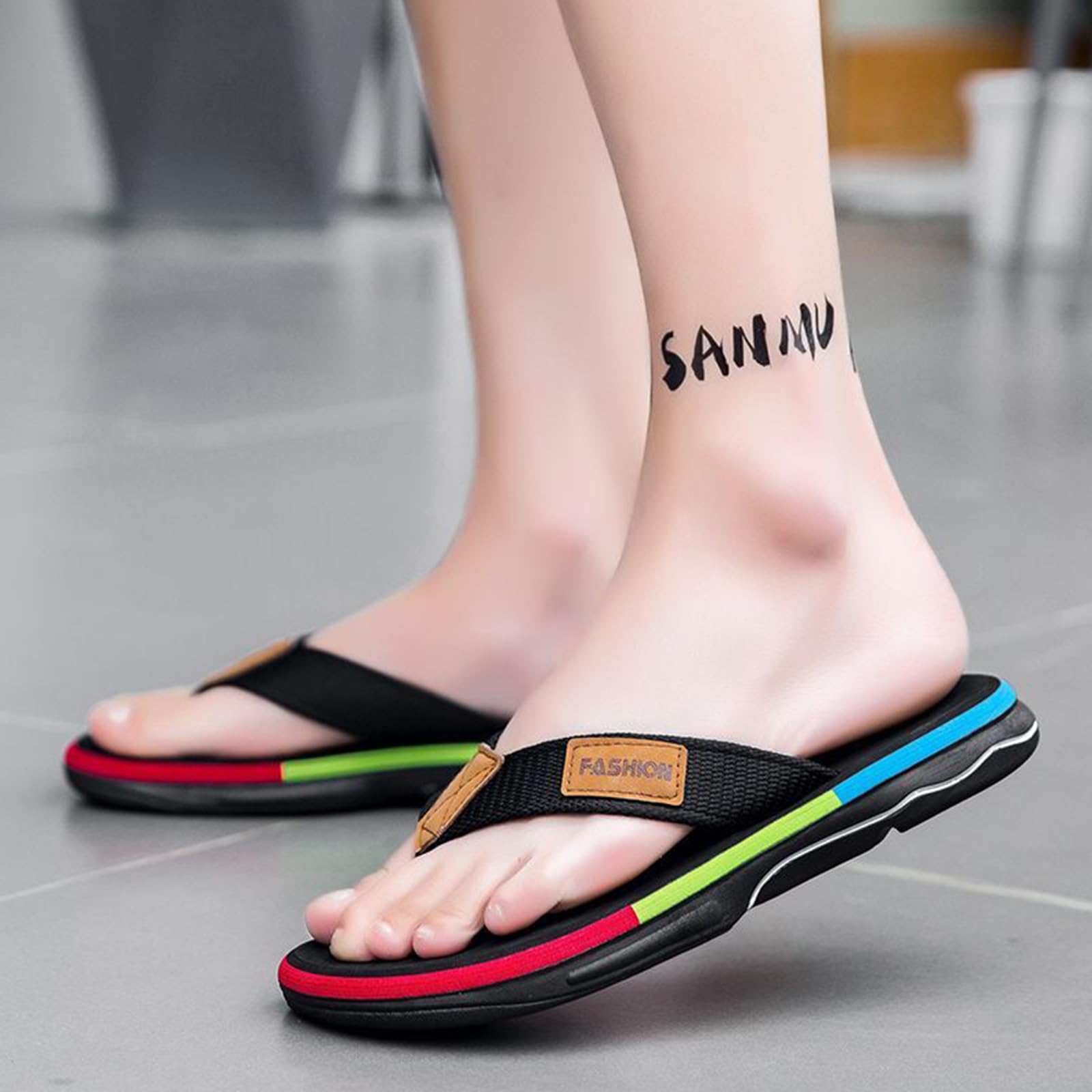 Chanclas antideslizantes para hombre, cómodas, para caminar, para interiores y exteriores - 4