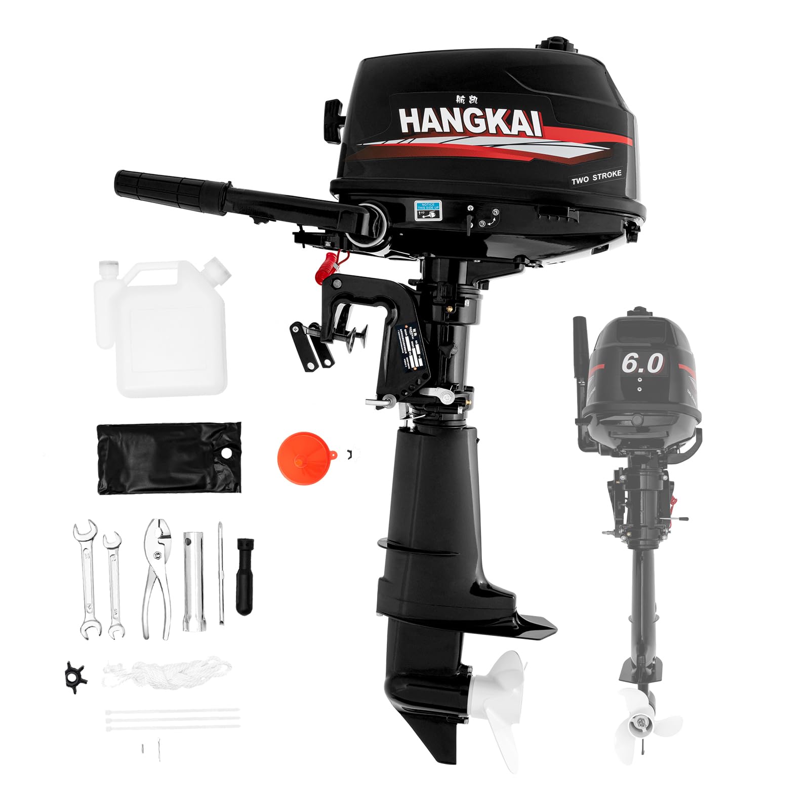 6 CV 2 tiempos motor fuera de borda motor de barco 102 CC motor de gasolina motor de barco arranque manual CDI refrigeración por agua, barco de pesca, motor de gasolina para lanchas de goma