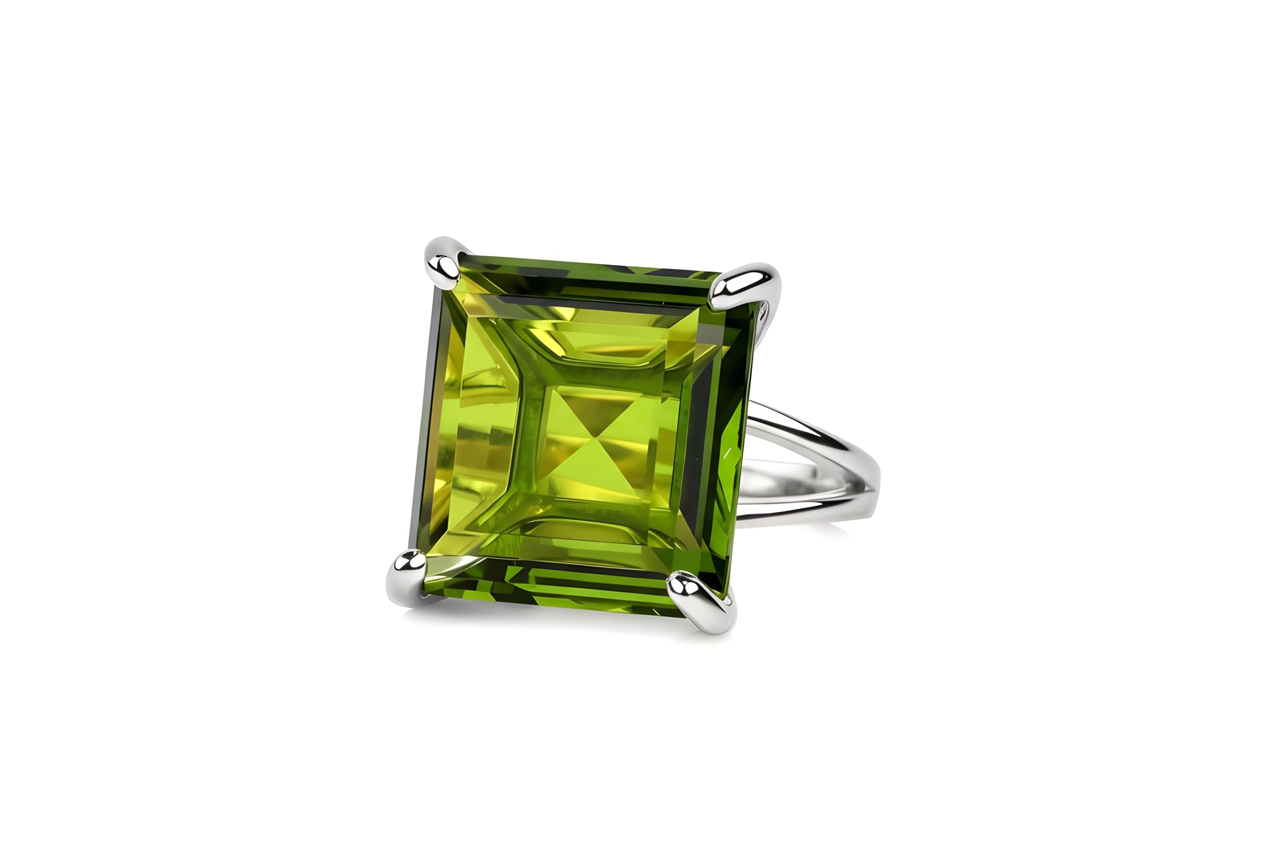 Bague en argent sterling avec pierre de naissance péridot faite main - 10