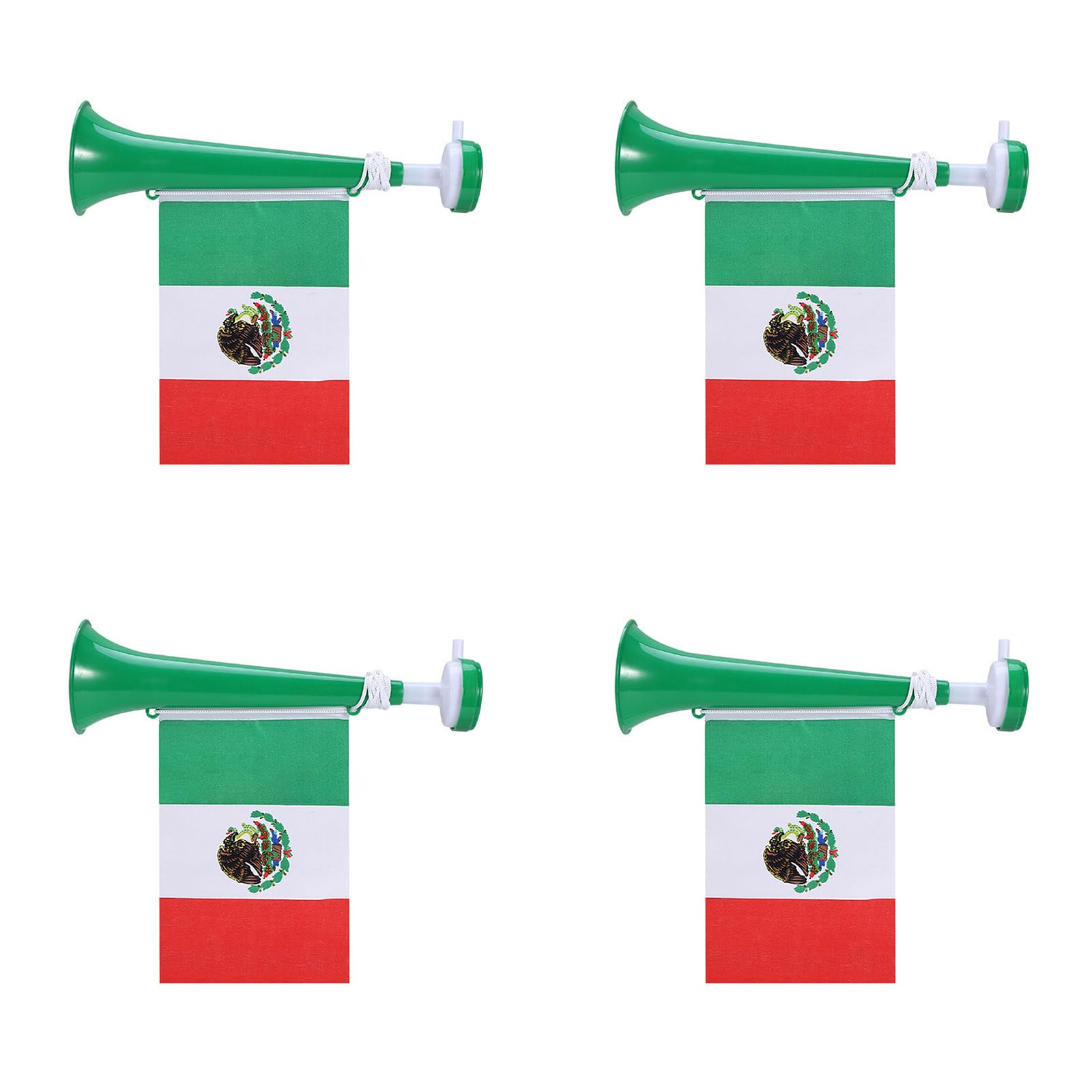Xjdzineq 4Pcs 2026 Year Soccer Event Flag Celebration Trumpets Vuvuzelas Cheering Horn for Game and Festival Occasion Football Flag Horn