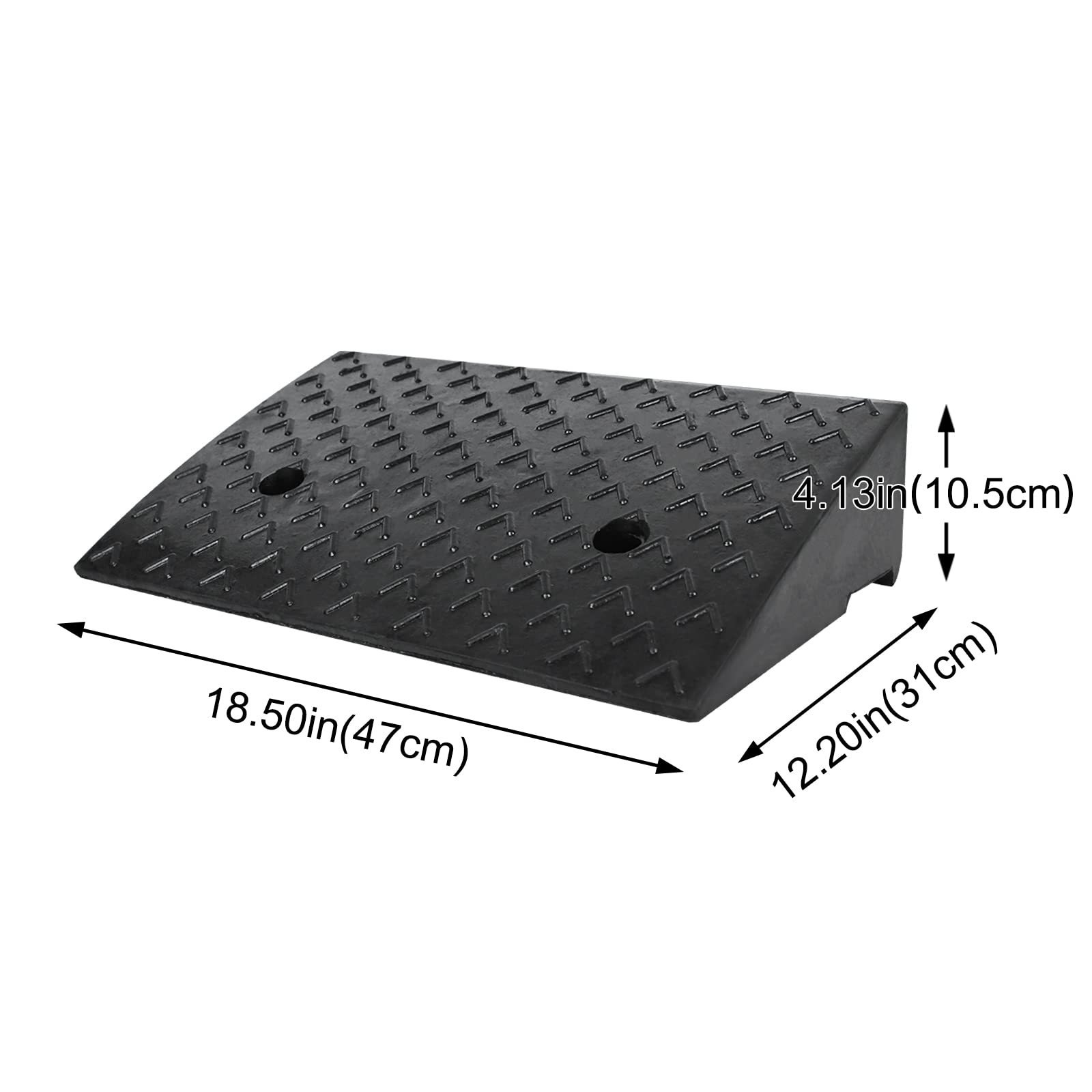 Froadp 2 rampe per marciapiede, in gomma, rampa per porta, per veicoli, per guidare, per marciapiede, per sedia a rotelle, auto, passeggini (nero)