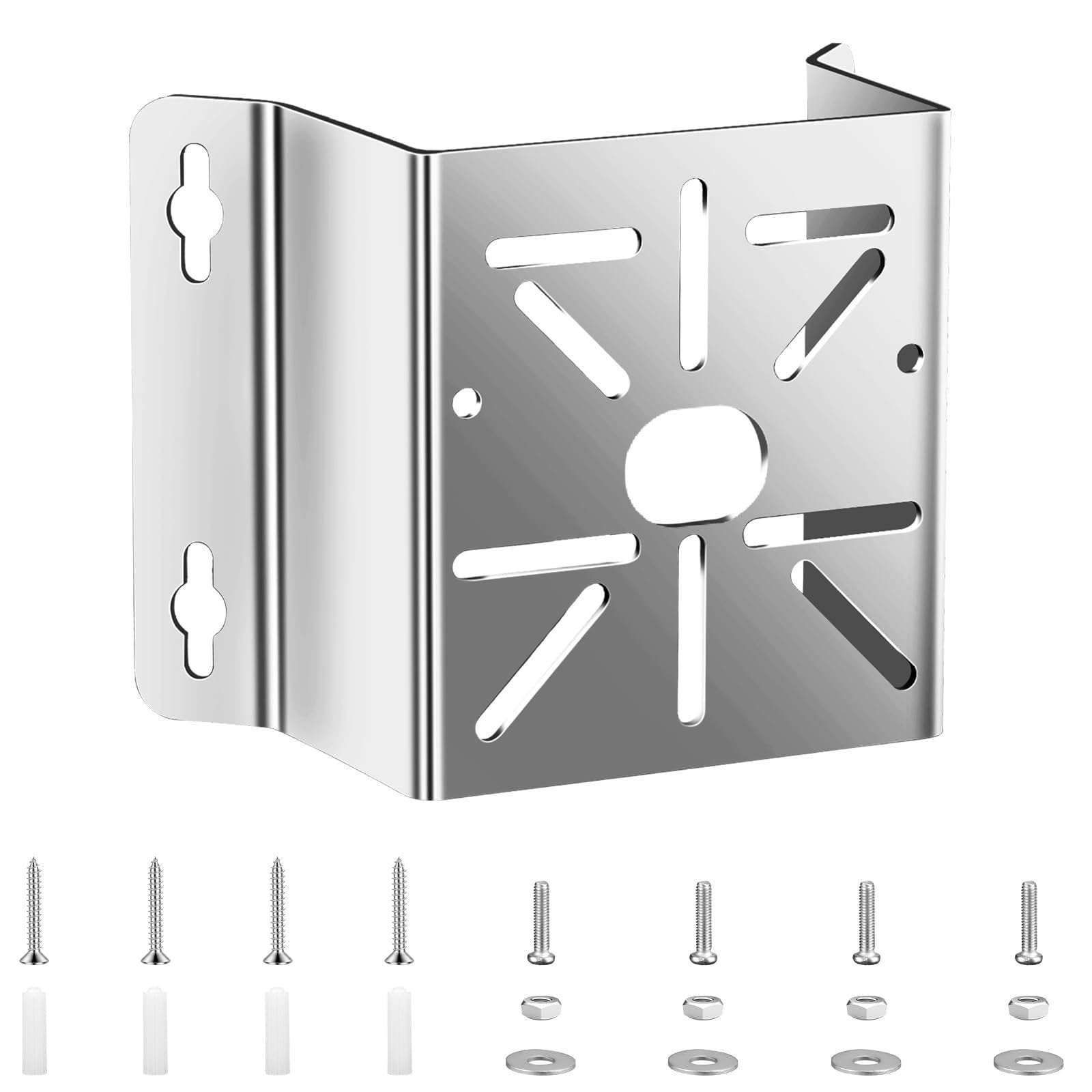 CTXSumTec CCTV Security Camera Pole Corner Mount Bracket, Stainless Steel Wall Corner Adapter Mount Bracket for Universal PTZ Security Camera Mounting Surveillance System