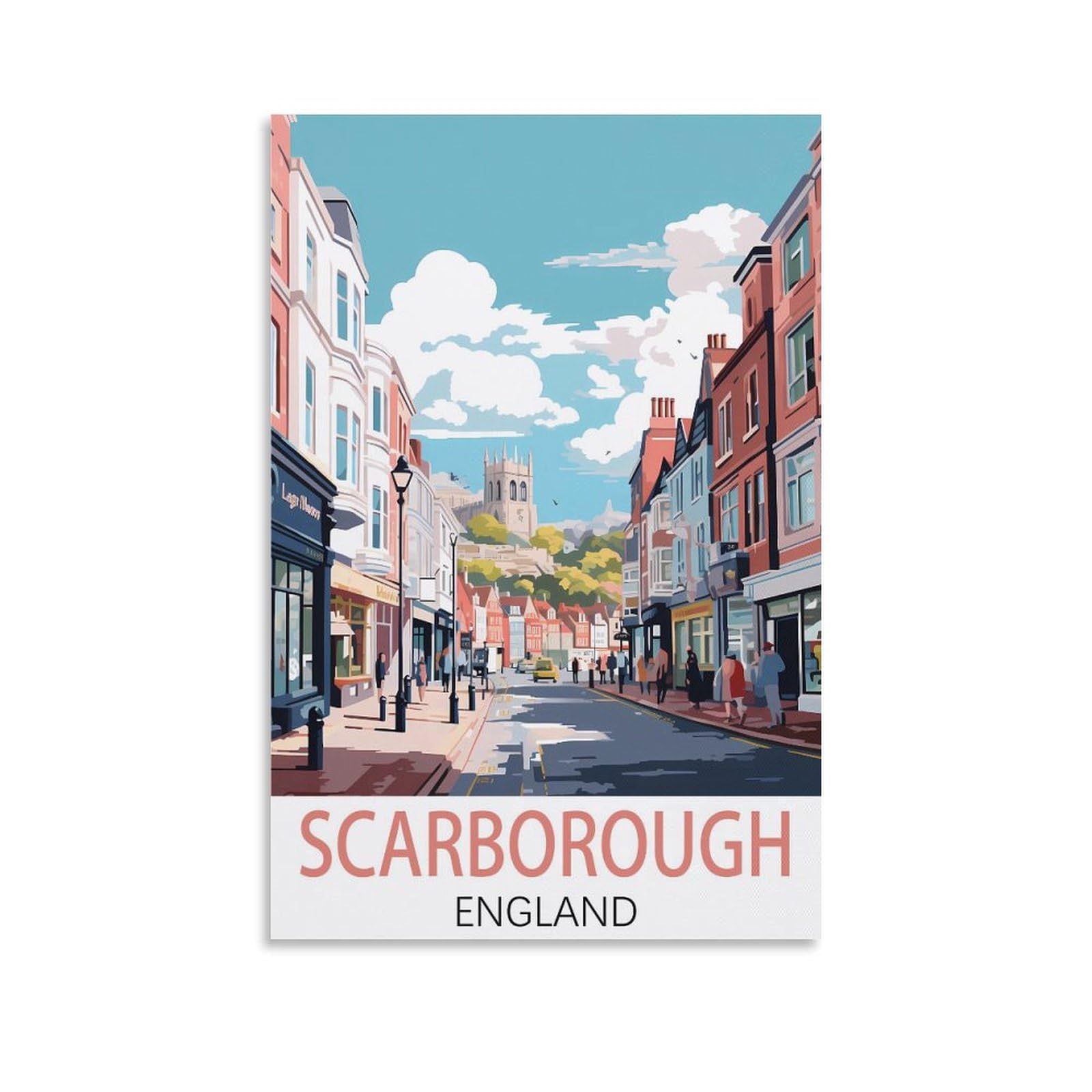 Puzzles 1000 Pieces for Adults，Scarborough England Family Fun Jigsaws Puzzles 1000 Pieces for Adults Gifts 70x50cm
