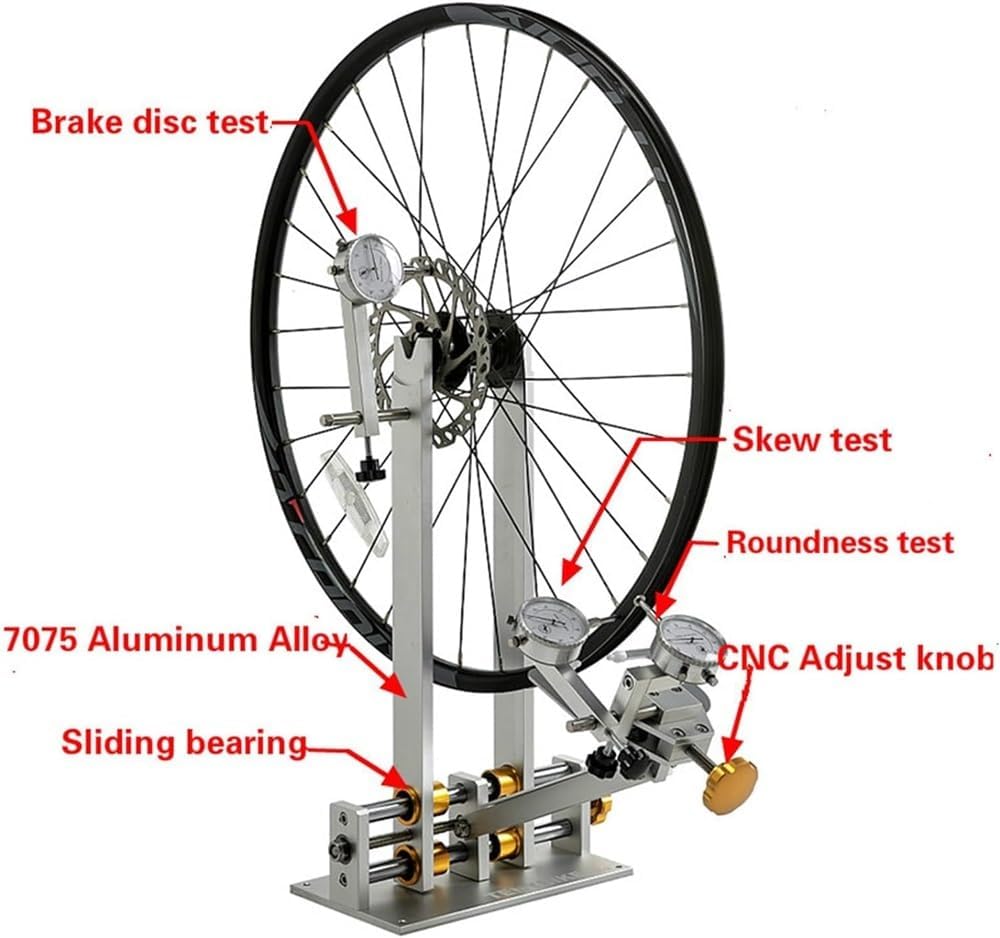 Professional Bicycle Wheel Tyre Stand, Bike Wheel Repair Truing Bearing Workstands, Bicycle Wheel Maintenance Alignment Balance Platform,Bicycle Mechanic Repairing Rack