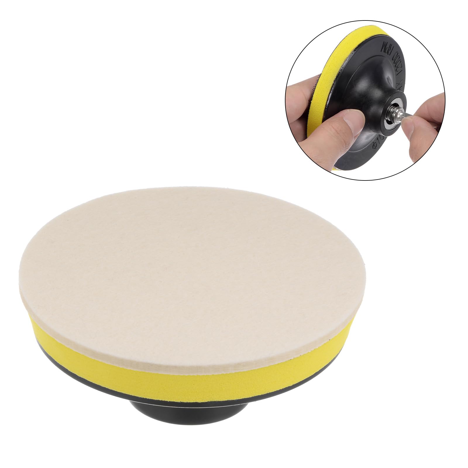 Kit Polissage Perceuse W007PA 7 100% Tampon De Polissage En Laine Avec Crochet Et Boucle Kit De Polissage