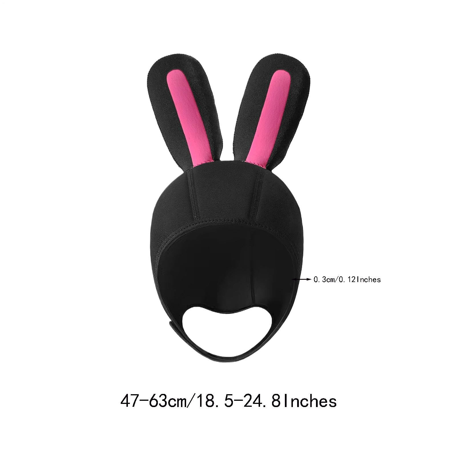 Chapeau de voile en néoprène avec oreilles de lapin – Chapeau de plongée, pour le surf, le canoë, les sports nautiques, la voile, la natation, le kayak, la plongée avec tuba